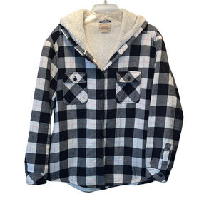 Boston Traders Black and White Plaid Jacket, Size L
